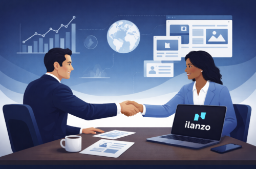 Two agency partners shaking hands representing a white label digital marketing partnership