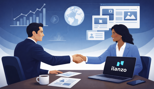 Two agency partners shaking hands representing a white label digital marketing partnership